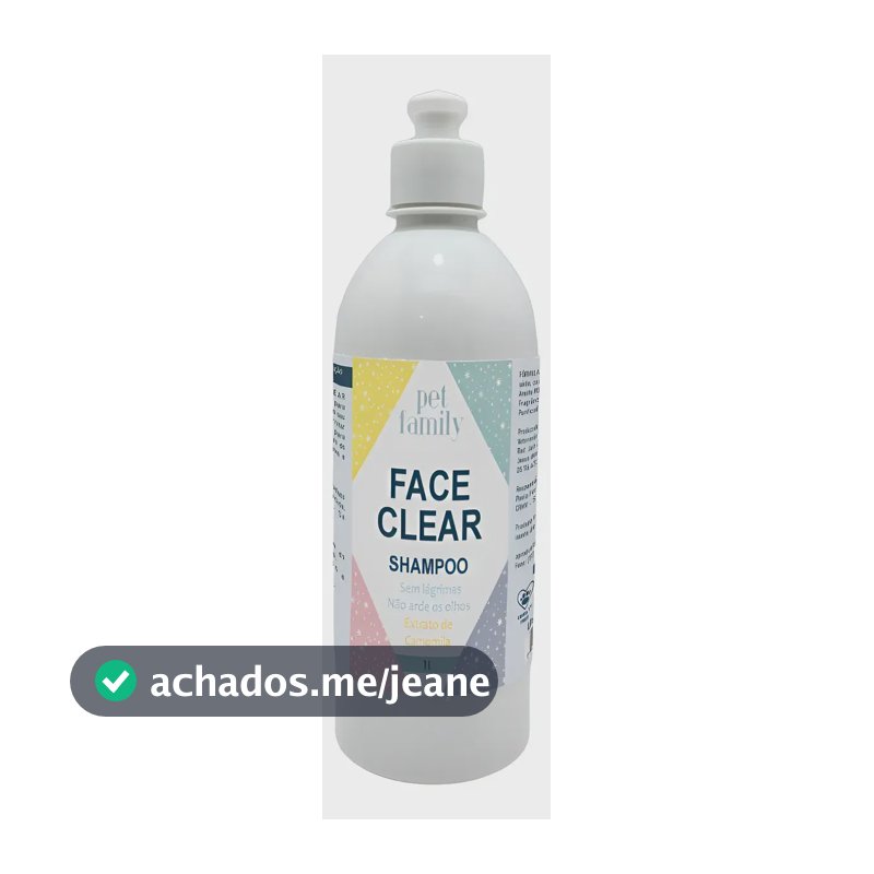 Shampoo Face Clear Sem Lágrimas Vegano Pet Family 1l