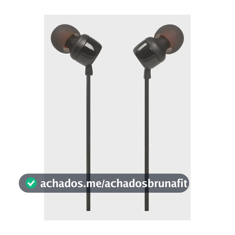Fone De Ouvido Tune 110 Intra-auricular Com Fio Preto Jbl