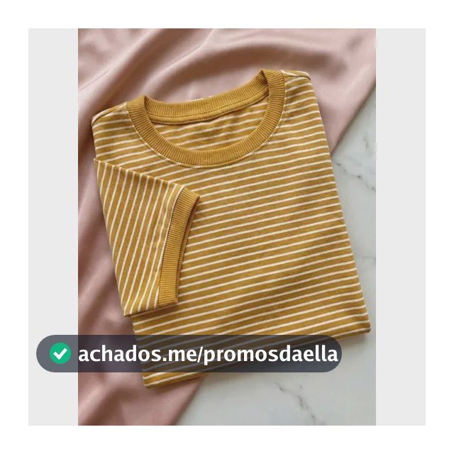 Blusa Feminina T-shirt Listrada Básica Social Manga Curta