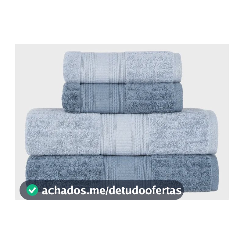 Jogo De Toalhas Buddemeyer Atena Fio Penteado Banho Azul/azul Claro 4 Peças
