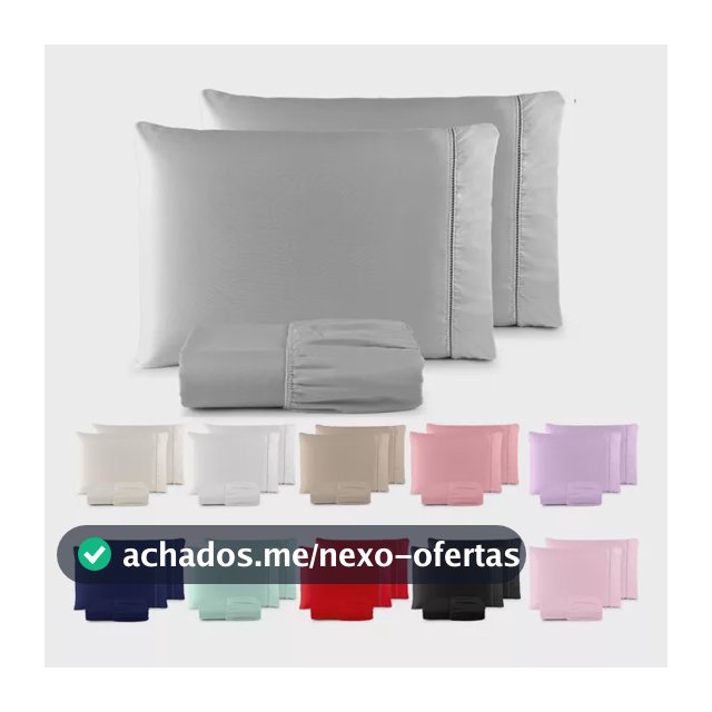 Jogo De Lençol Casal Padrão 3 Pçs 400 Fios C/ Elástico Hotel Cinza Liso