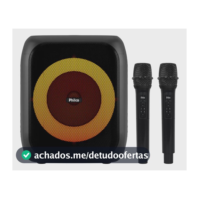 Caixa de Som Amplificada Philco Extreme Bluetooth 5.3 480W 2 Microfones TWS Flash Light Bateria Recarregável PCX4801