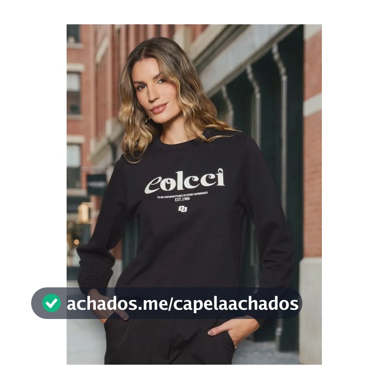 Blusão Feminino Colcci Moletom P Preto Liso