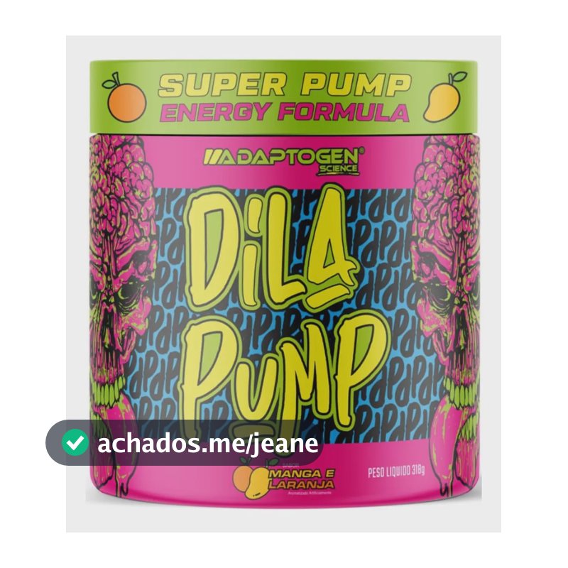 PRE TREINO C/ Beta Dila Pump 318g Adaptogen Sabor Manga E Laranja 09/26