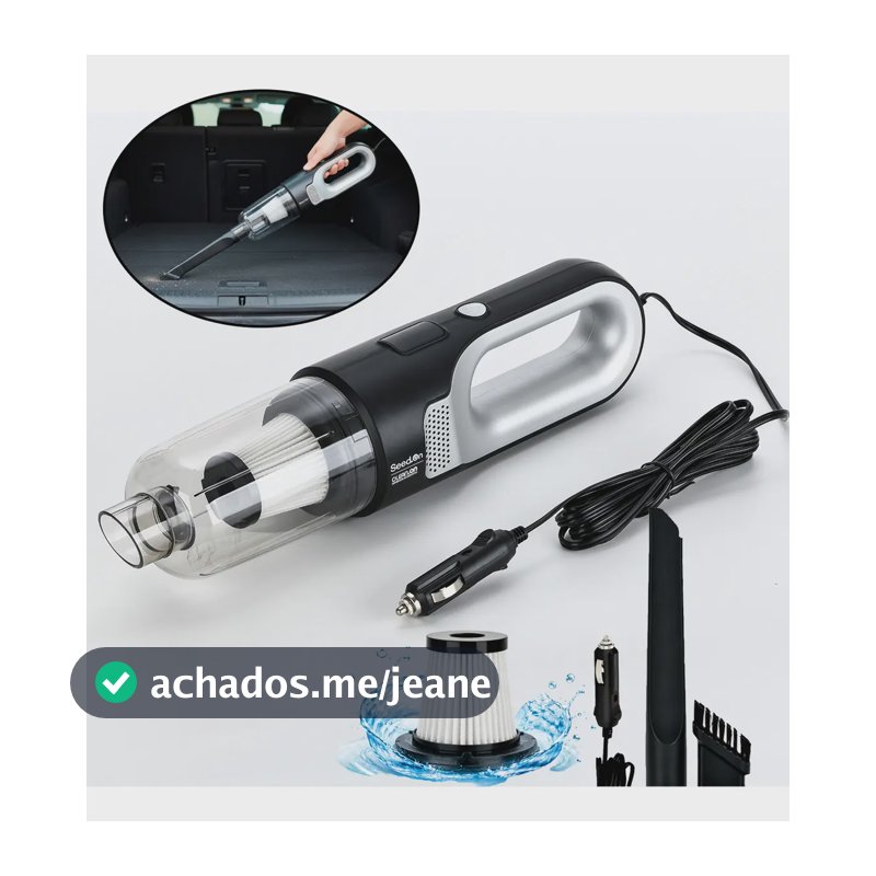 Aspirador De Pó E Sujeiras Automotivo Potente 180w Com Filtro Hepa E Cabo De 4,0m Para Carro Caminhão Caminhonete Portátil