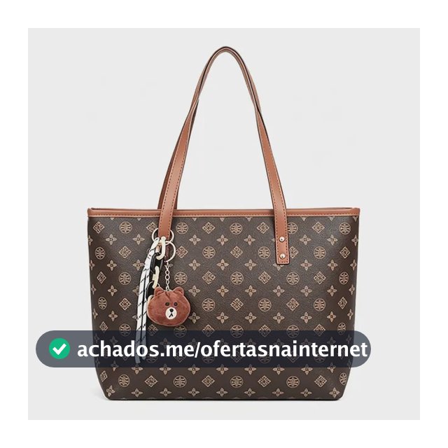Bolsa Tote Feminina Grande Couro Pu Luxo Monograma Urso