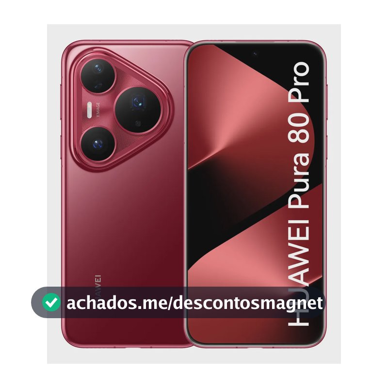Smartphone HUAWEI Pura 80 Pro 12GB+512GB Câmera Ultra-iluminação de 1 Polegada Câmera Teleobjetiva Macro Ultra-iluminação Cancelamento de Ruído por IA 5.17 Ah Dual SuperCharge Celular Vermelho