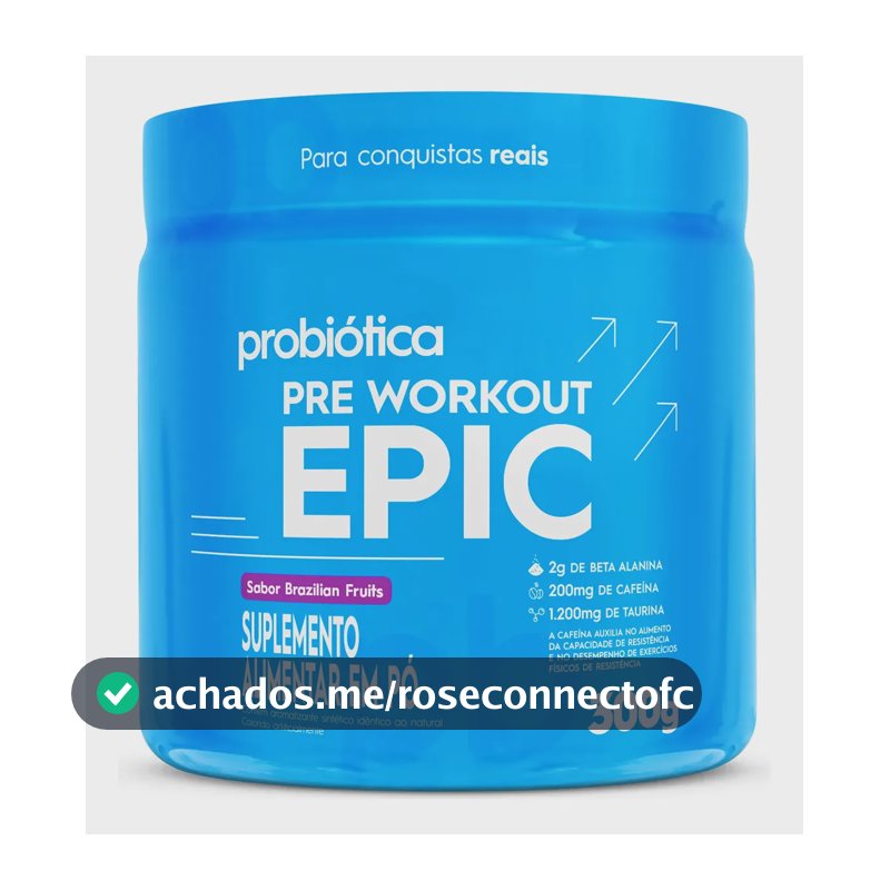 Suplemento em pó Probiótica Epic taurina Epic sabor brazilian fruits em pote de 300g