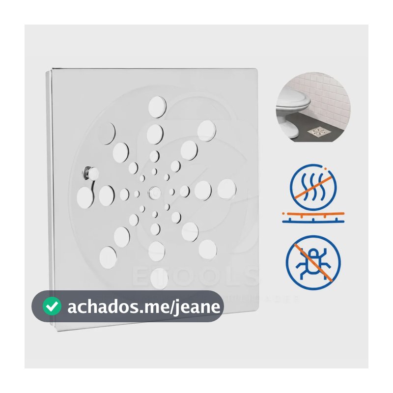 Ralo Grelha Quadrada 10x10 Com Fecho Rotativo Etools Ferramentas Tampa Abre E Fecha Em Aço Inox