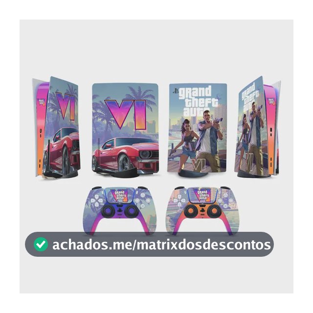 Skin Para Ps5 Adesivo Gta Vi 6 B Premium