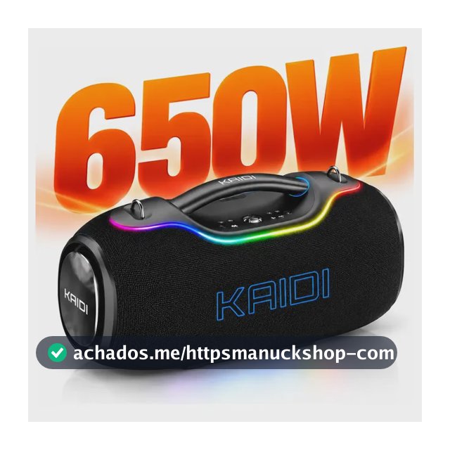 Caixa De Som Portatil 650w Bluetooth 5.4 Grave Potente Tws Preta Kaidi KNC-5808 Alta Qualidade Ipx6 Prova D'agua