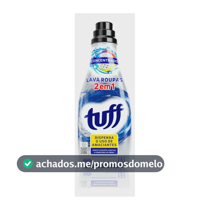 Lava Roupas Concentrado Sabão Líquido Tuff Antibacteriano Neutro 1.5L 2 em 1