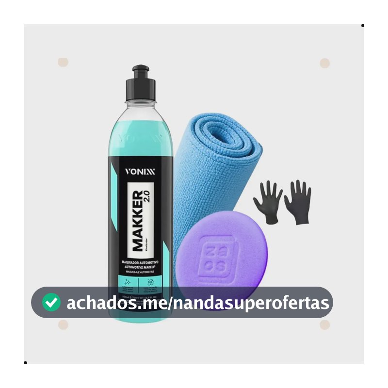 Makker 2.0 Vonixx Maquiador Automotivo + Pano Microfibra E Aplicador | Renova Pintura, Disfarça Riscos E Dá Brilho Na Lataria