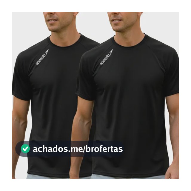 Kit 2 Camiseta Masculina Speedo Dry Fit Manga Curta Academia
