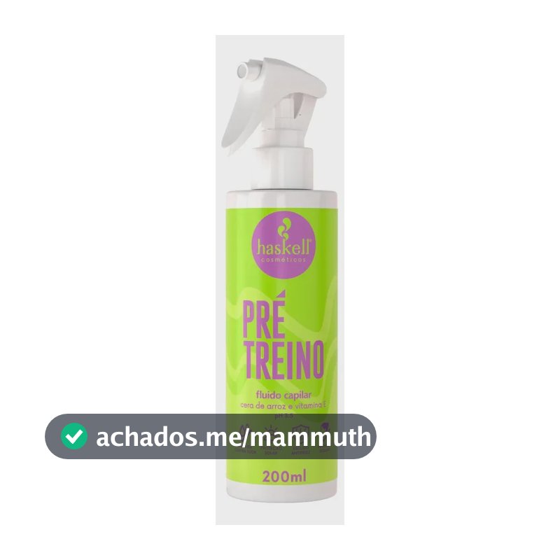 Fluido Capilar Pré-Treino Haskell 200ml - Protege os Fios do Suor e Calor no Treino, com Proteção Solar e Antifrizz