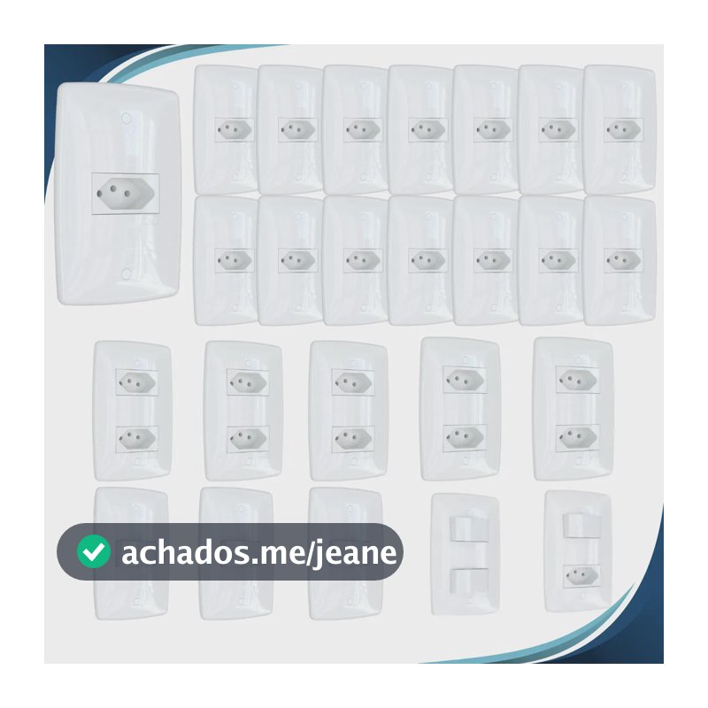 Kit 25 Peças Tomadas Interruptores Blux Finesse + Branco