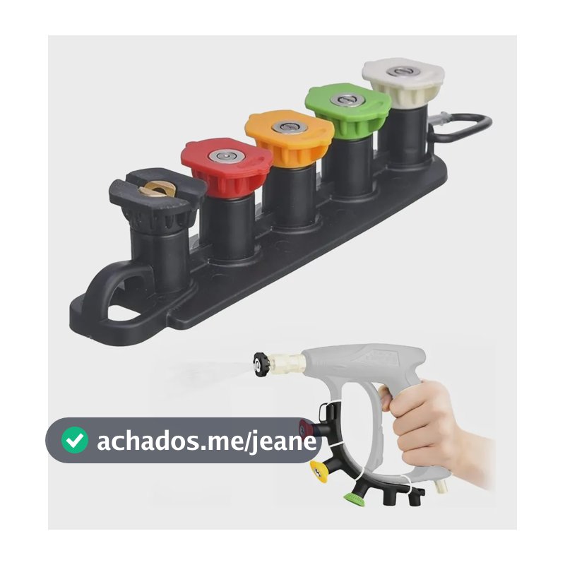 Kit Suporte + 5 Bicos Lavadora Alta Pressao Engate Rapido