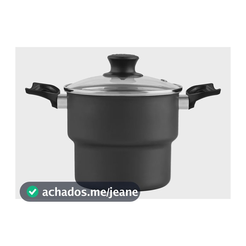 Cuscuzeira Reta Antiaderente Grafite 18cm Magnific Panelux Preto