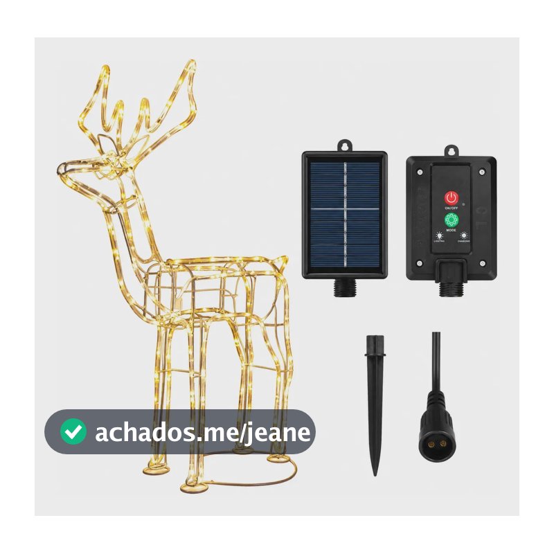 Pisca Pisca Solar Rena Natal Led Decoracao Externa Ip65 Luz Quente
