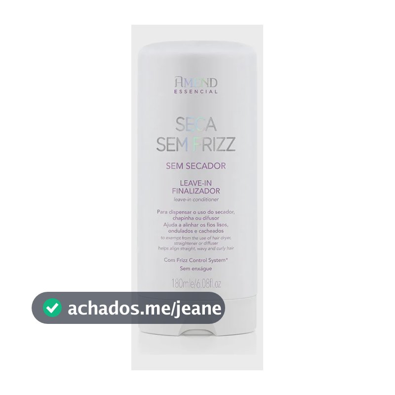 Leave-in Amend Essencial Seca Sem Frizz Antifrizz 180ml