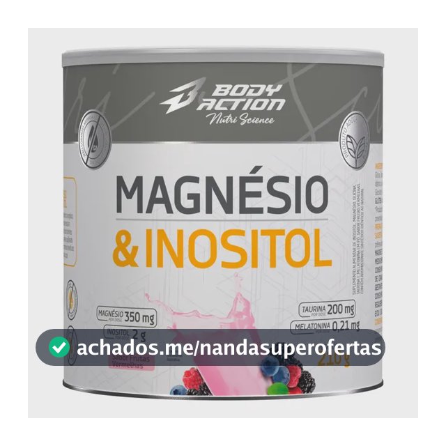 Mineral/Vitamina Bodyaction Nutri Science Magnésio E Inositol Taurina Melatonina 210g em pó sabor Frutas vermelhas x 210g