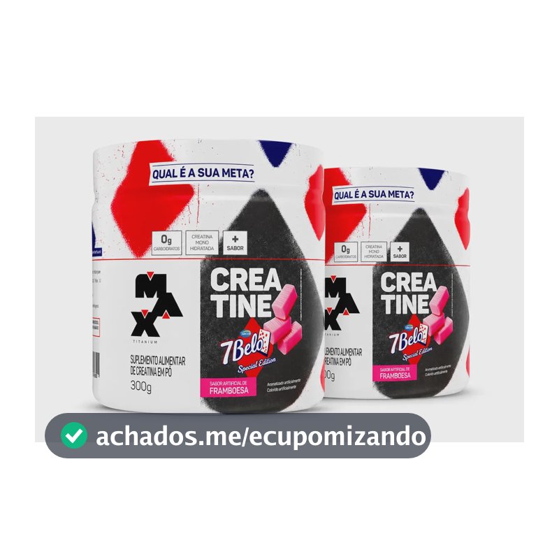 Creatina 7 Belo 300g Creatina Monohidratada Sabor Framboesa Kit 2 Força Energia Alta Performance Treino