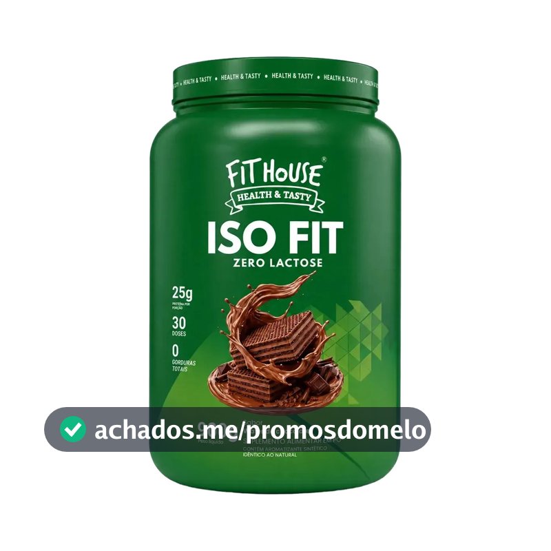 Iso Fit Proteina Isolada Zero Lactose Fit House 900g Wafer De Chocolate