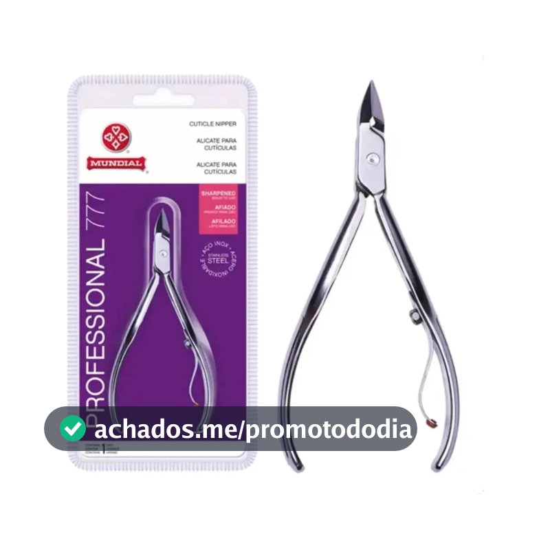 Alicate Cutícula Mundial 777 Profissional Aço Inox Afiado