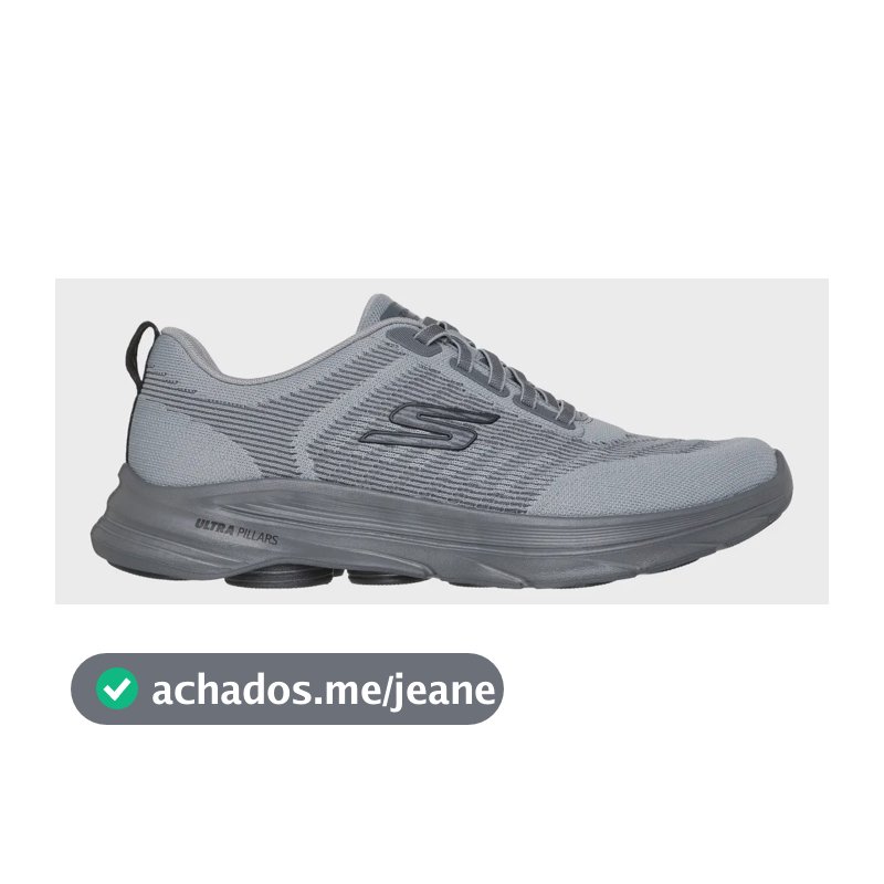 Tênis De Caminhada Masculino Go Walk 8 Day Skechers Cinza Escuro / Amarelo Liso 38 Br