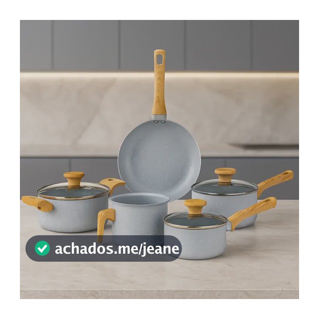 Jogo de Panelas 5 Peças Antiaderente Cerâmico Grafite Mimo Style - Conjunto Completo