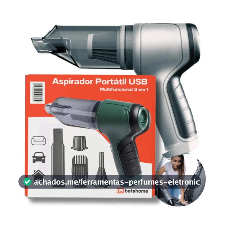Mini Aspirador de Pó Betahome Portátil 120W USB Soprador Sem Fio 6000Pa Compacto