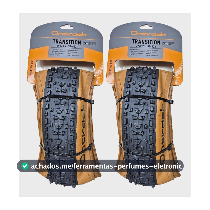 2 Pneu 29x2.25 Kevlar Tubeless Ontrack Transition Mtb 60tpi Preto