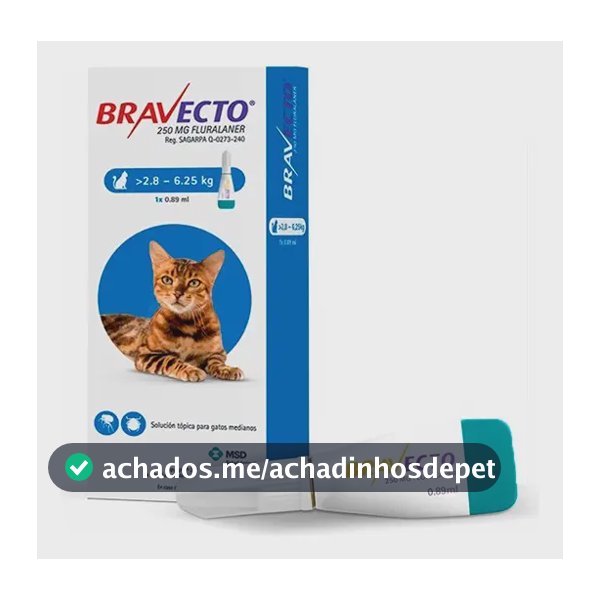 Bravecto Spot Em Gatos Com Pulgas 2,8-6,25 Kg