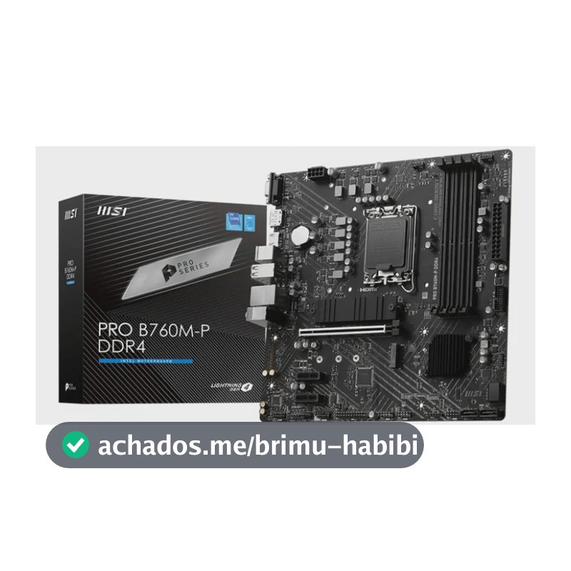 Placa-mãe Msi Pro B760m-p Lga1700 Ddr4 Micro Atx cor preta