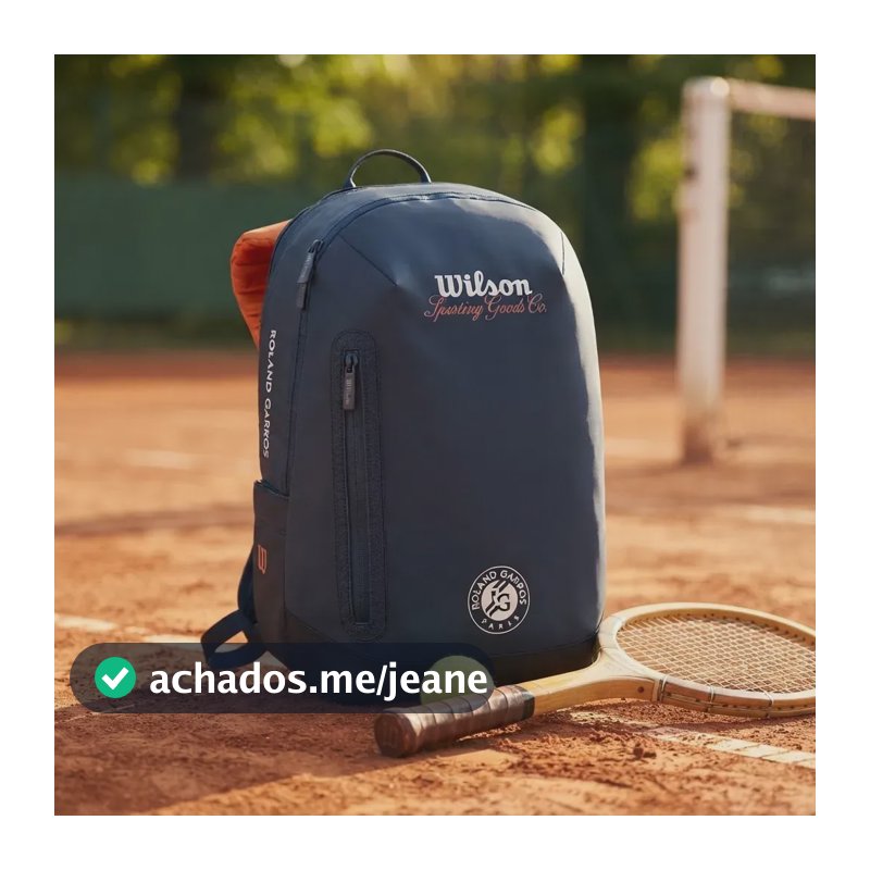 Mochila De Tênis Wilson Roland-garros 2026 Com Nota Fiscal Azul E Terracota