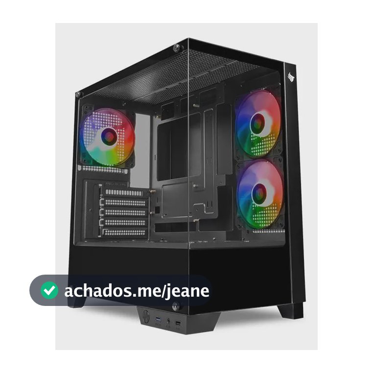 Gabinete Gamer Aquario Pichau Magpie 4xb Mini-t Lat De Vidro C/3fans