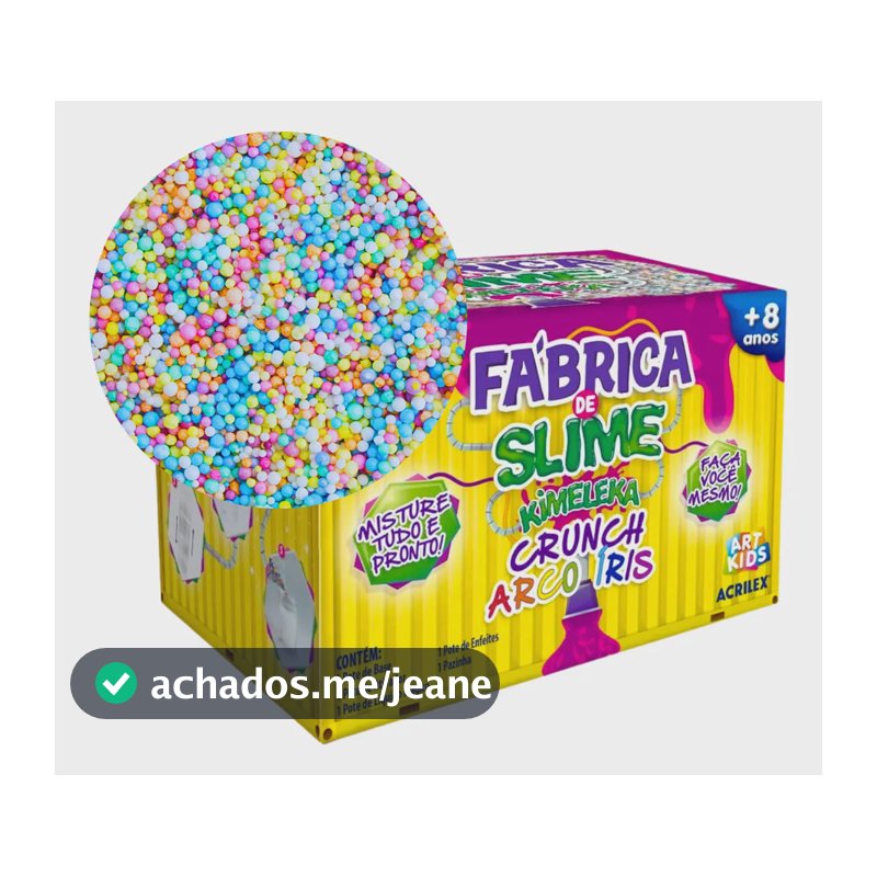 Kit Para Fazer Slime Acrilex Crunch Arco Iris