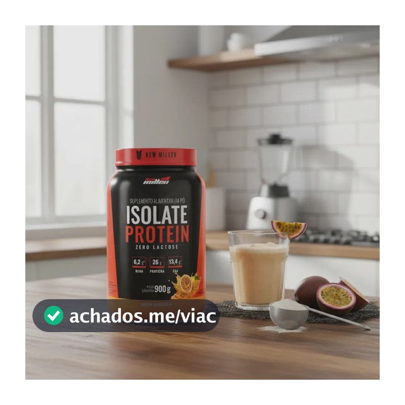 Proteína New Millen Premium Whey Isolado Isolate em pó sabor Maracujá x 900g