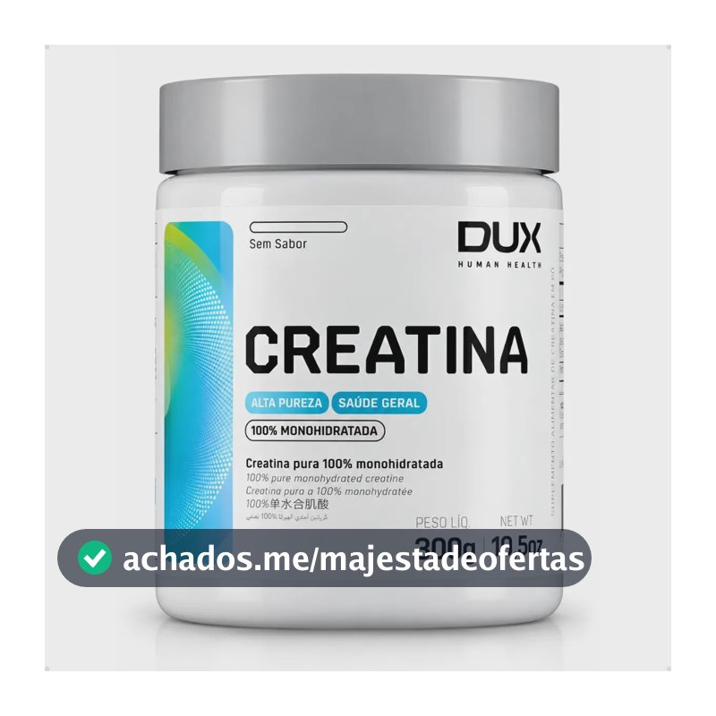 Creatina Dux 300g Monohidratada Sem Sabor 60 Doses Sem Sabor