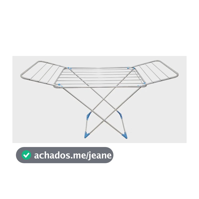 Varal De Chão Grande Ordez Cor Alumínio De 1.6m X 82cm Desdobrado