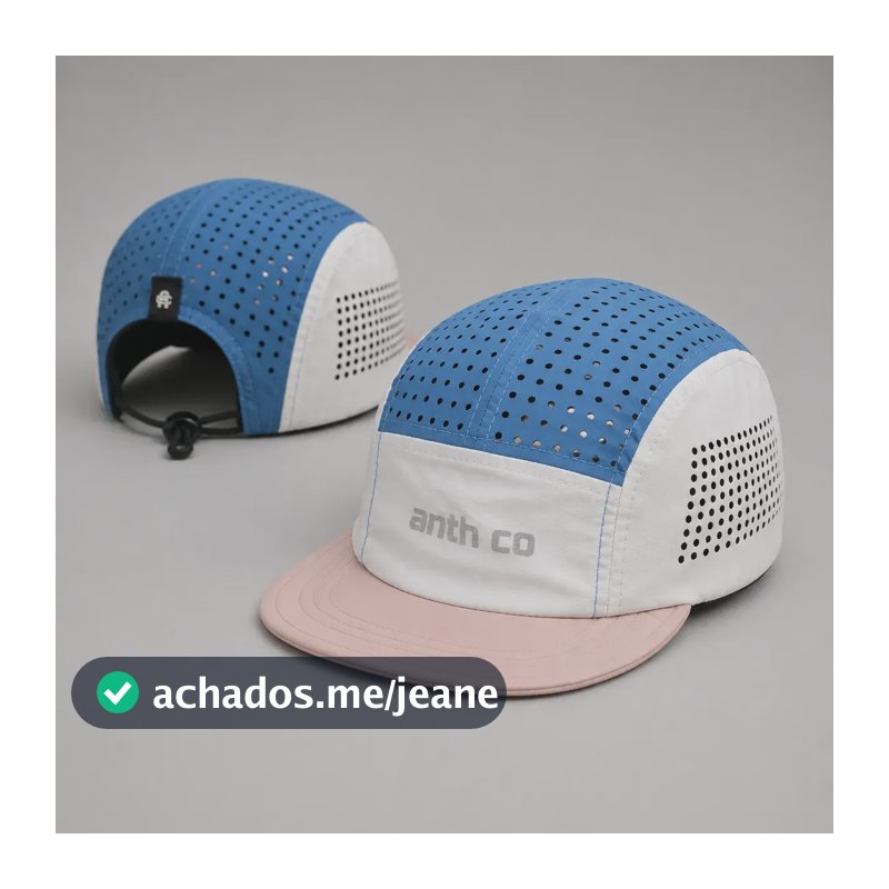 Boné Anth Co Aba Maleável Corrida Treino Impermeável Fresh Branco / Azul / Rosa Un