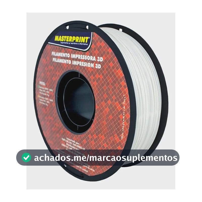 Filamento 3D Petg Branco Premium Resistente Impressora 3D Master Print 1,75mm - 1kg