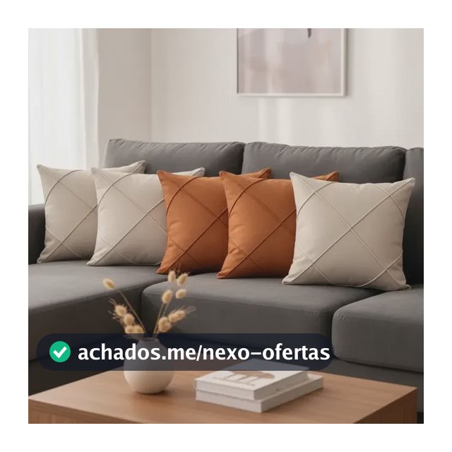 Kit 4 Capa Almofada Suede Drapeada Toque Macio Luxo Bege / Terracota Liso