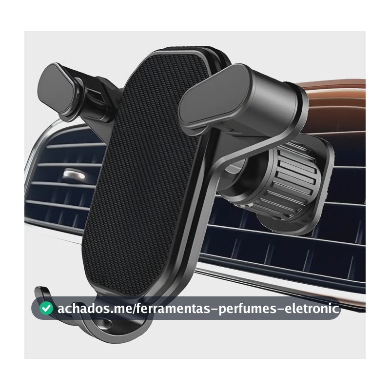 Suporte Celular Gps Veicular Carro Ar Condicionado Gira 360 Preto