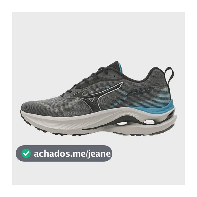 Tênis Mascuino Wave Vitality 7 Mizuno Chumbo/turquesa Liso 44