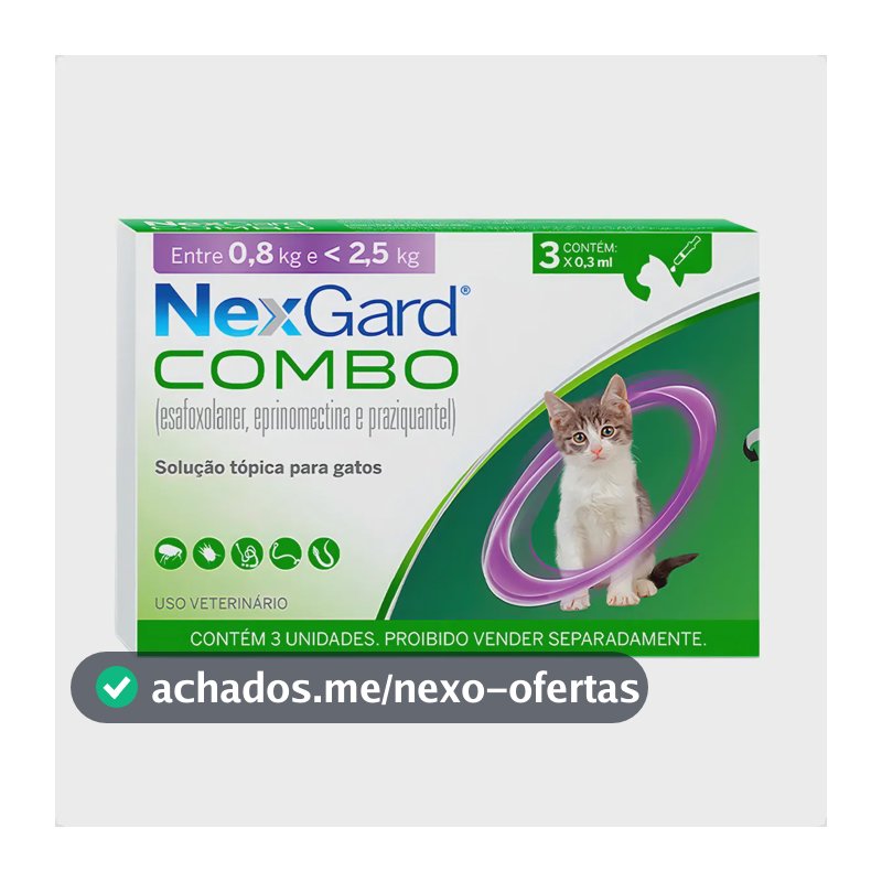 Nexgard combo gatos Pipeta Antipulgas Antiparasitários para gatos