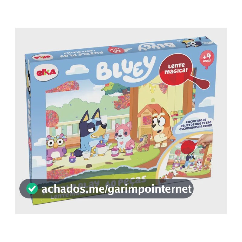 Elka - Puzzle Play 60 Pecas - Lente Mágica - Bluey