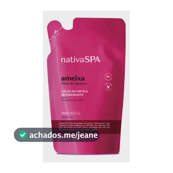 Refil Loção Hidratante Desodorante Corporal Nativa Spa Ameixa 400 ml