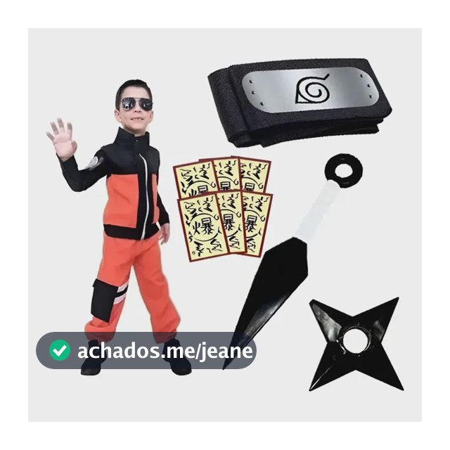 Fantasia Do Naruto Uzumaki Cosplay Infantil Juvenil Bandana