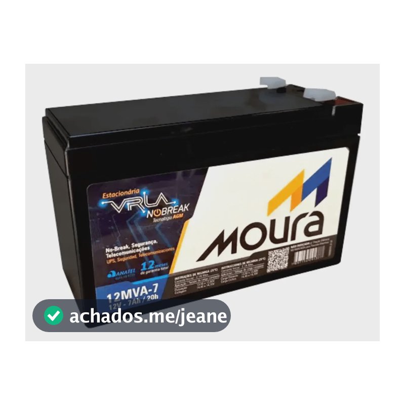 Bateria Selada Gel Moura 7ah 12v Brinquedo Nobreak Lanterna